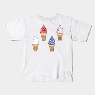 Patriotic Ice Cream Cones, USA Kids T-Shirt